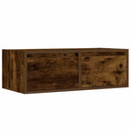 vidaXL TV-Schrank mit LED-Leuchten Räuchereiche 75x35,5x25 cm