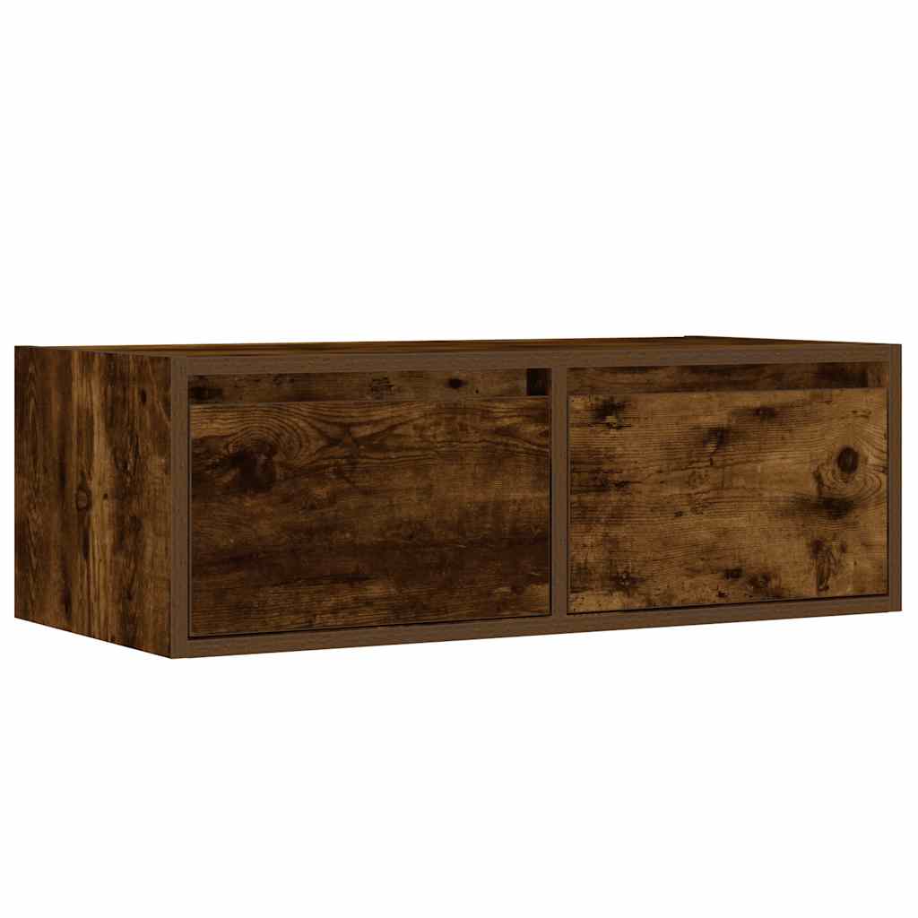 vidaXL TV-Schrank mit LED-Leuchten Räuchereiche 75x35,5x25 cm