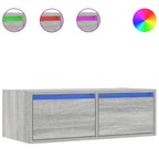 vidaXL TV-Schrank mit LED-Leuchten Grau Sonoma 75x35,5x25 cm