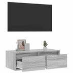 vidaXL TV-Schrank mit LED-Leuchten Grau Sonoma 75x35,5x25 cm
