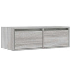 vidaXL TV-Schrank mit LED-Leuchten Grau Sonoma 75x35,5x25 cm