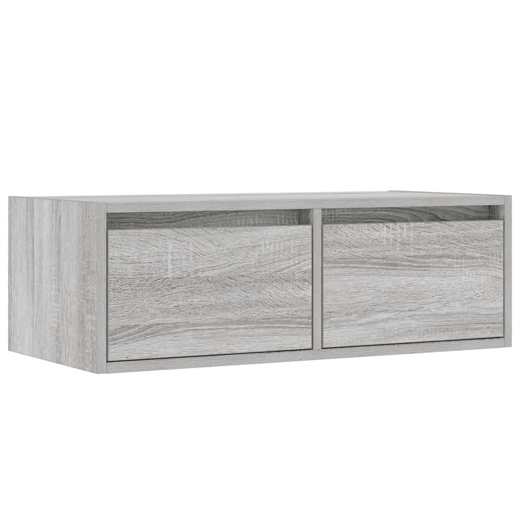vidaXL TV-Schrank mit LED-Leuchten Grau Sonoma 75x35,5x25 cm