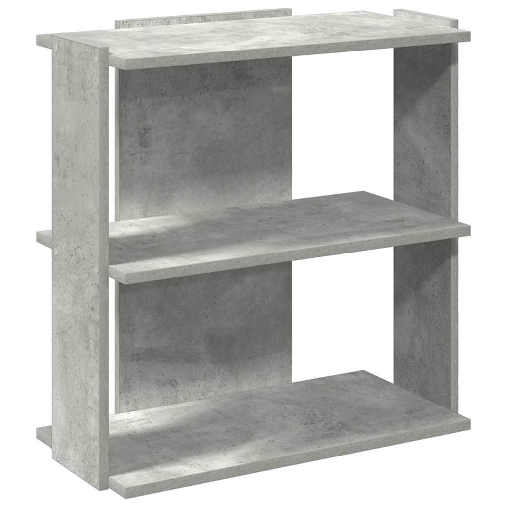 vidaXL Bücherregal 3 Böden Betongrau 60x30x60 cm Holzwerkstoff