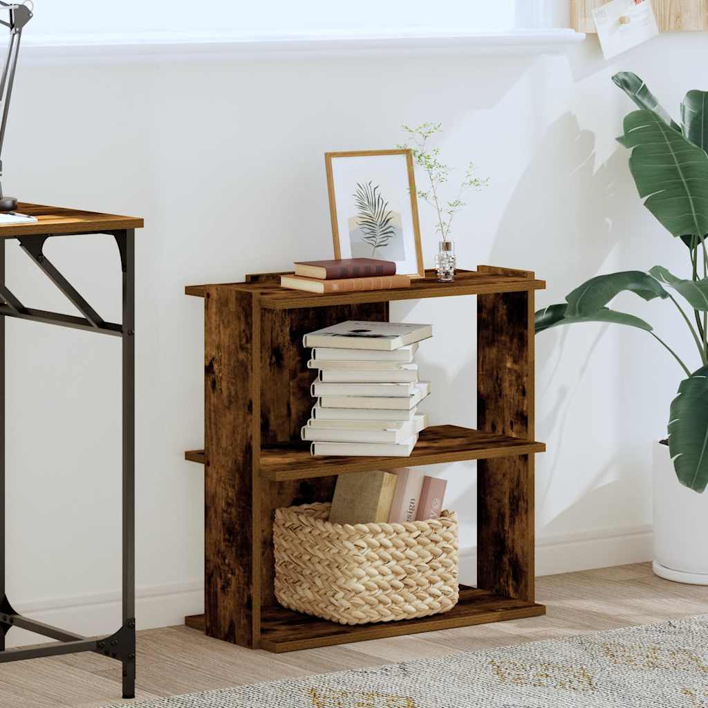vidaXL Bücherregal 3 Böden Räuchereiche 60x30x60 cm Holzwerkstoff