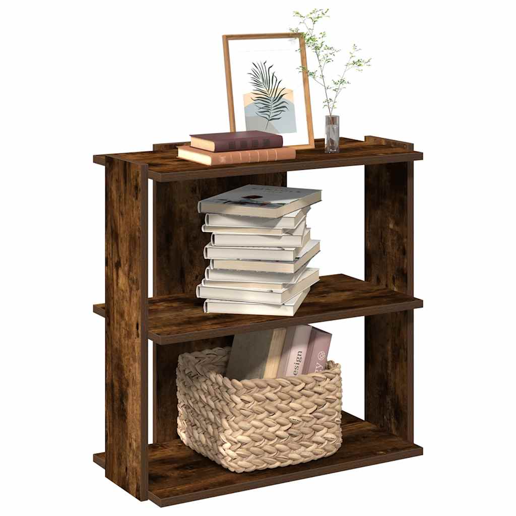 vidaXL Bücherregal 3 Böden Räuchereiche 60x30x60 cm Holzwerkstoff