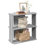 vidaXL Bücherregal 3 Böden Grau Sonoma 60x30x60 cm Holzwerkstoff