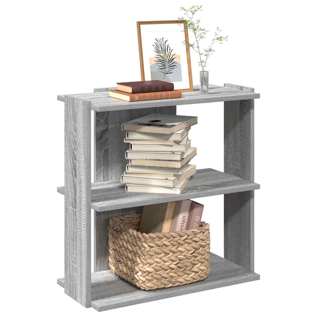 vidaXL Bücherregal 3 Böden Grau Sonoma 60x30x60 cm Holzwerkstoff