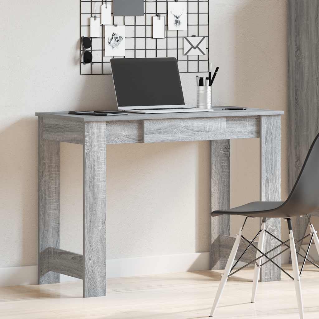 vidaXL Schreibtisch Grau Sonoma 100x45x75 cm Holzwerkstoff