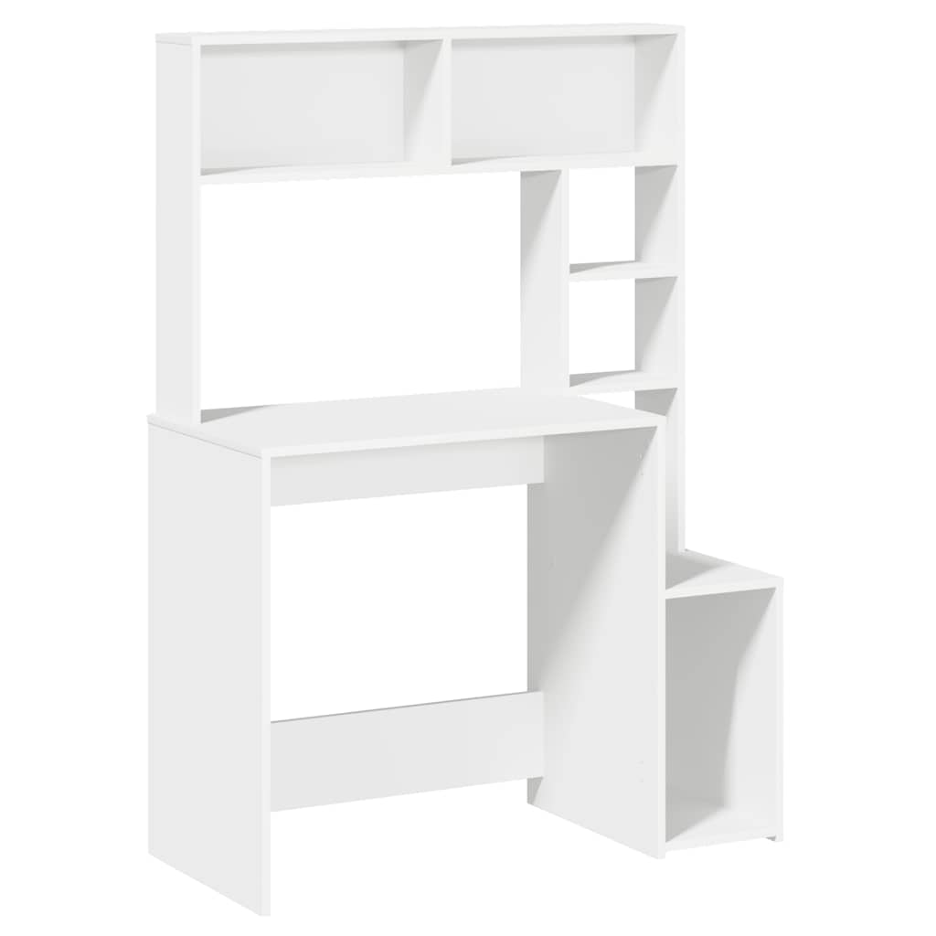 vidaXL Schreibtisch mit Regal Weiß 100x45x140 cm Holzwerkstoff
