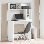 vidaXL Schreibtisch mit Regal Weiß 100x45x140 cm Holzwerkstoff