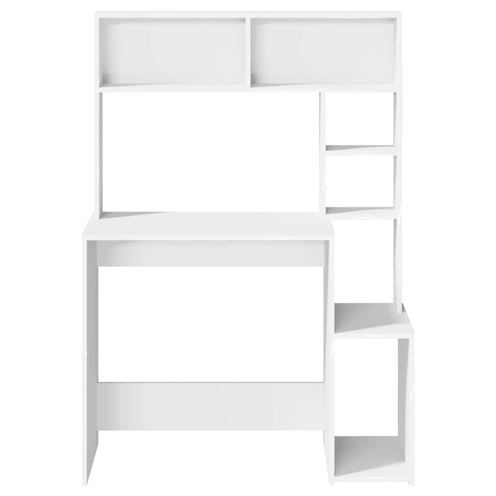 vidaXL Schreibtisch mit Regal Weiß 100x45x140 cm Holzwerkstoff