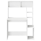 vidaXL Schreibtisch mit Regal Weiß 100x45x140 cm Holzwerkstoff