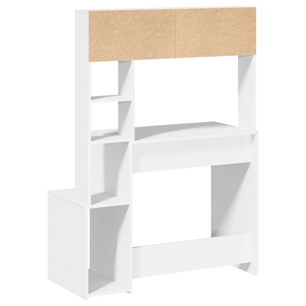 vidaXL Schreibtisch mit Regal Weiß 100x45x140 cm Holzwerkstoff