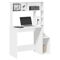 vidaXL Schreibtisch mit Regal Weiß 100x45x140 cm Holzwerkstoff
