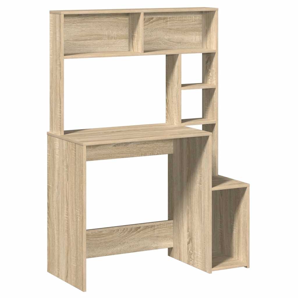 vidaXL Schreibtisch mit Regal Sonoma-Eiche 100x45x140 cm Holzwerkstoff