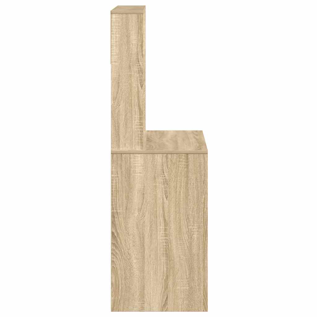 vidaXL Schreibtisch mit Regal Sonoma-Eiche 100x45x140 cm Holzwerkstoff
