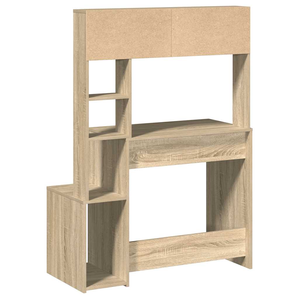 vidaXL Schreibtisch mit Regal Sonoma-Eiche 100x45x140 cm Holzwerkstoff