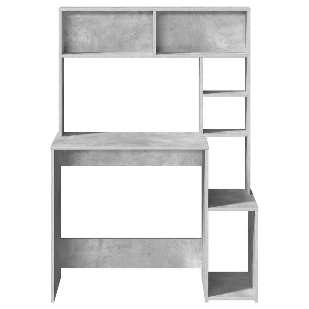 vidaXL Schreibtisch mit Regal Betongrau 100x45x140 cm Holzwerkstoff