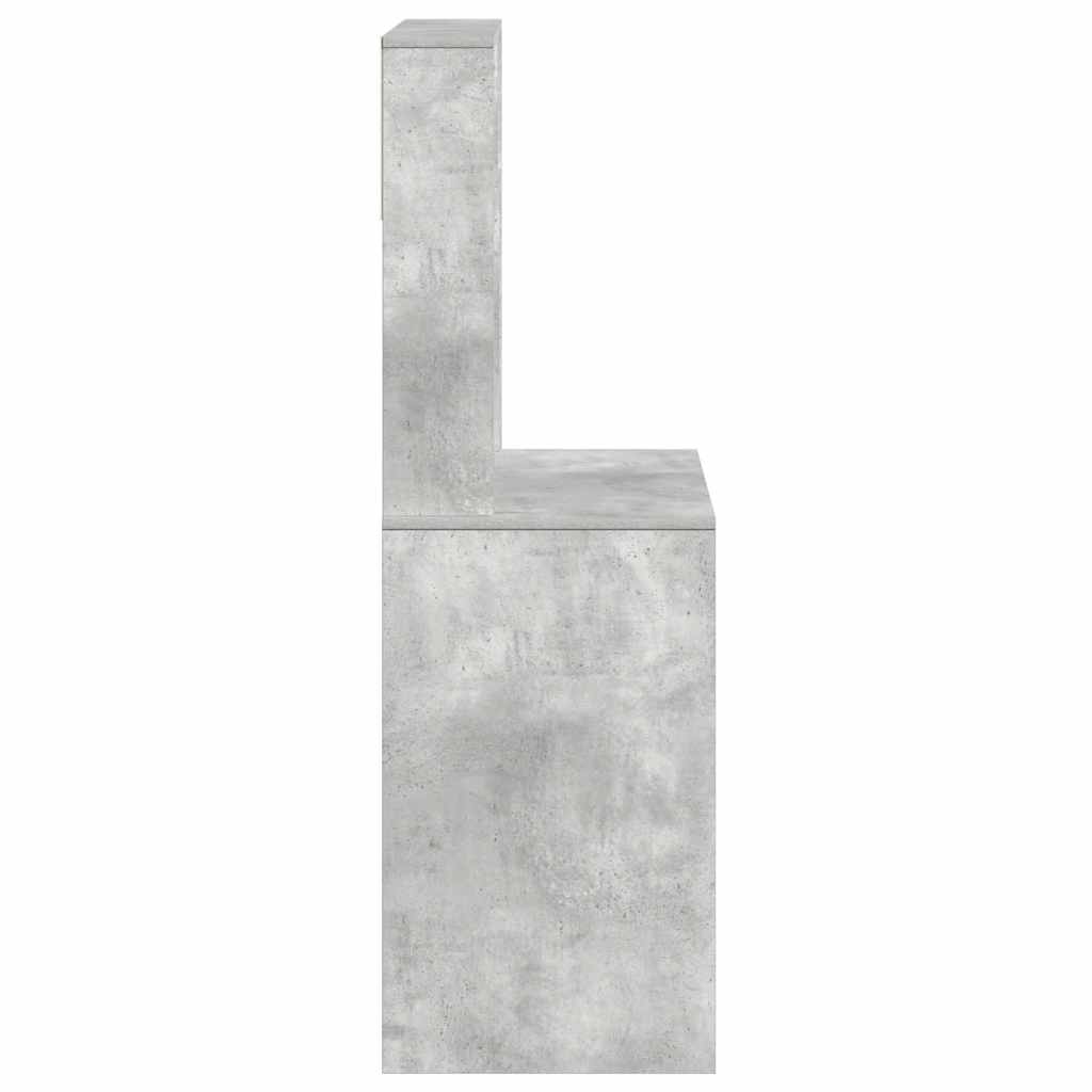 vidaXL Schreibtisch mit Regal Betongrau 100x45x140 cm Holzwerkstoff