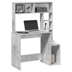 vidaXL Schreibtisch mit Regal Betongrau 100x45x140 cm Holzwerkstoff