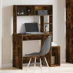 vidaXL Schreibtisch mit Regal Räuchereiche 100x45x140 cm Holzwerkstoff