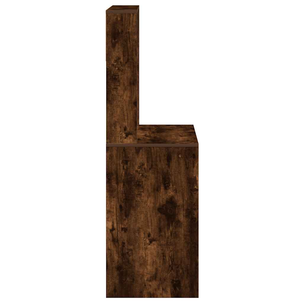 vidaXL Schreibtisch mit Regal Räuchereiche 100x45x140 cm Holzwerkstoff