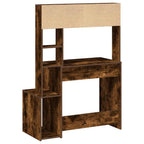 vidaXL Schreibtisch mit Regal Räuchereiche 100x45x140 cm Holzwerkstoff