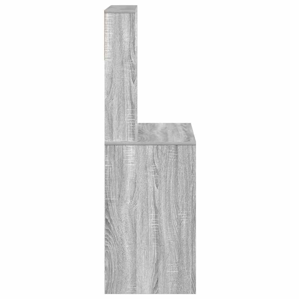 vidaXL Schreibtisch mit Regal Grau Sonoma 100x45x140 cm Holzwerkstoff