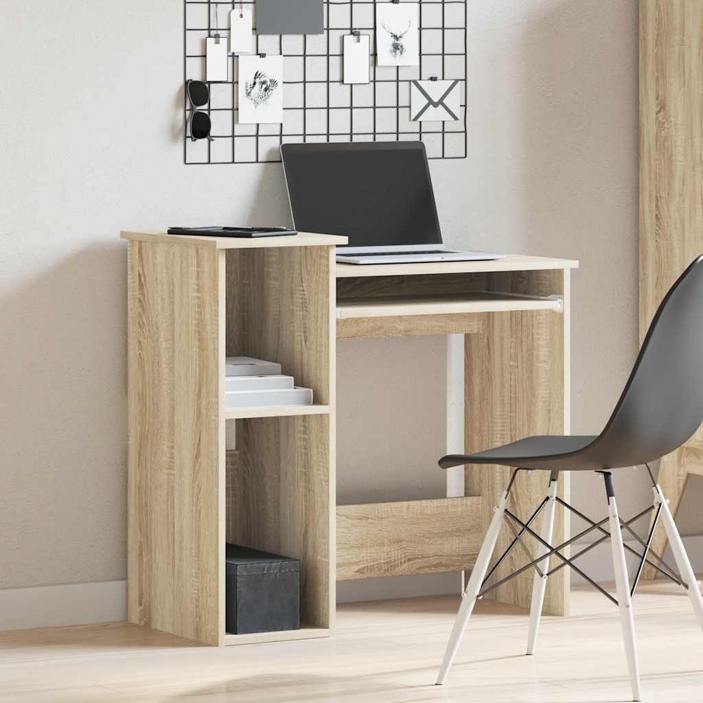 vidaXL Schreibtisch mit Regalen Sonoma-Eiche 84x40x78 cm Holzwerkstoff