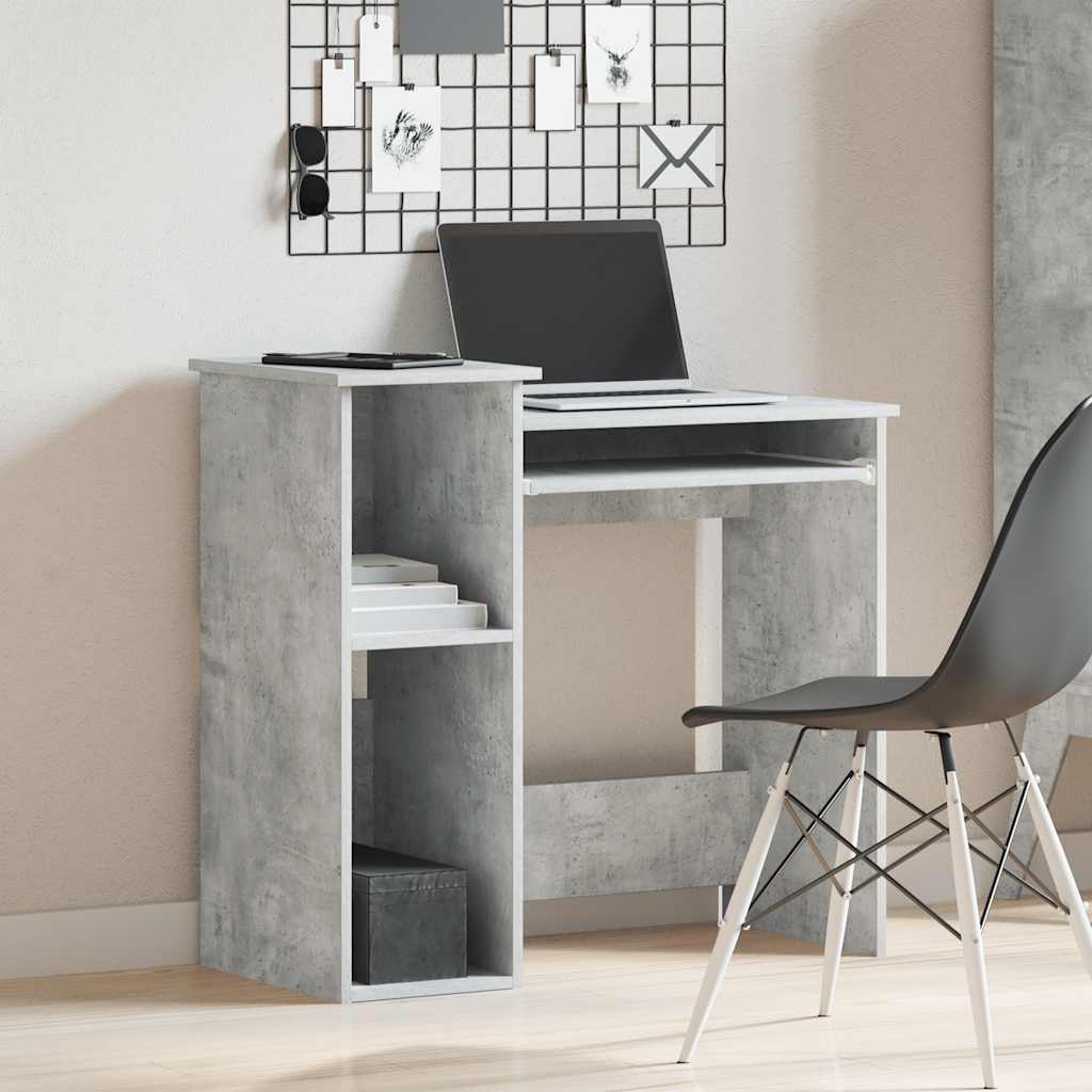 vidaXL Schreibtisch mit Regalen Betongrau 84x40x78 cm Holzwerkstoff