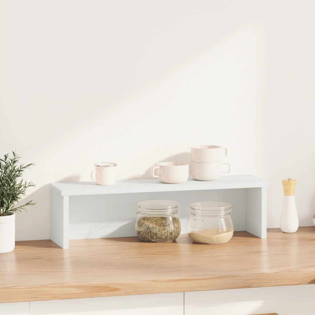 vidaXL Küchenregal Stapelbar Weiß 50x15x16 cm Holzwerkstoff