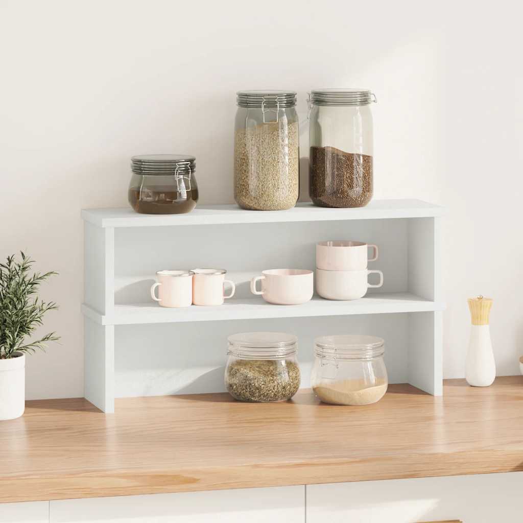 vidaXL Küchenregale Stapelbar 2 Stk. Weiß 50x15x16 cm