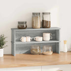 vidaXL Küchenregale Stapelbar 2 Stk. Grau Sonoma 50x15x16 cm