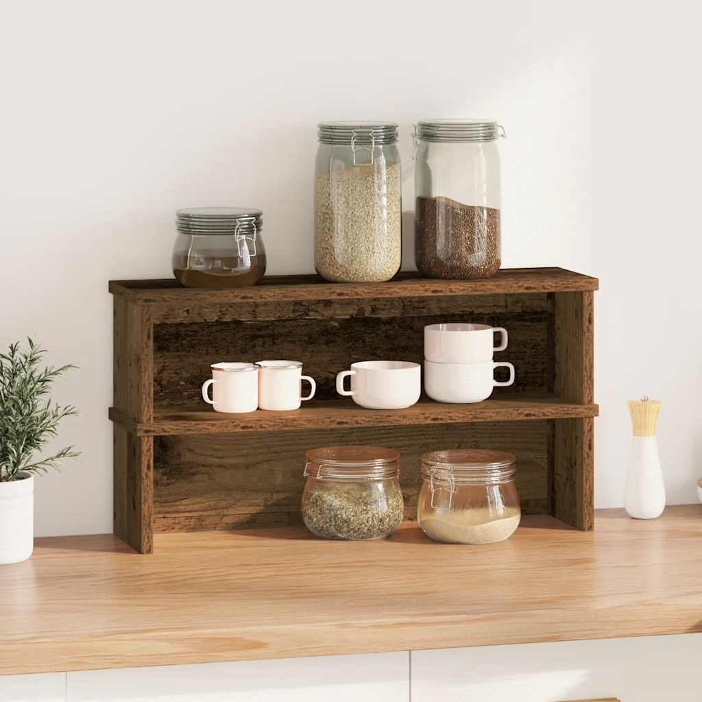 vidaXL Küchenregale Stapelbar 2 Stk. Altholz-Optik 50x15x16 cm