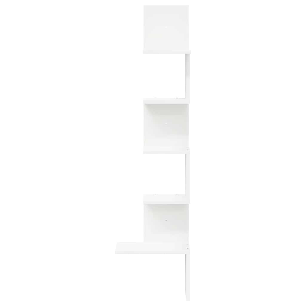 vidaXL Wand-Eckregal Weiß 32x32x127,5 cm Holzwerkstoff