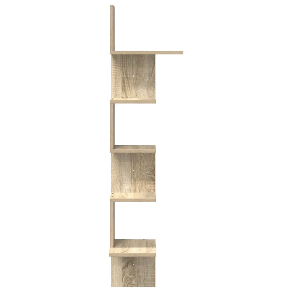 vidaXL Wand-Eckregal Sonoma-Eiche 32x32x127,5 cm Holzwerkstoff