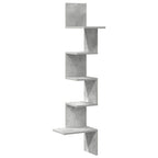 vidaXL Wand-Eckregal Betongrau 32x32x127,5 cm Holzwerkstoff
