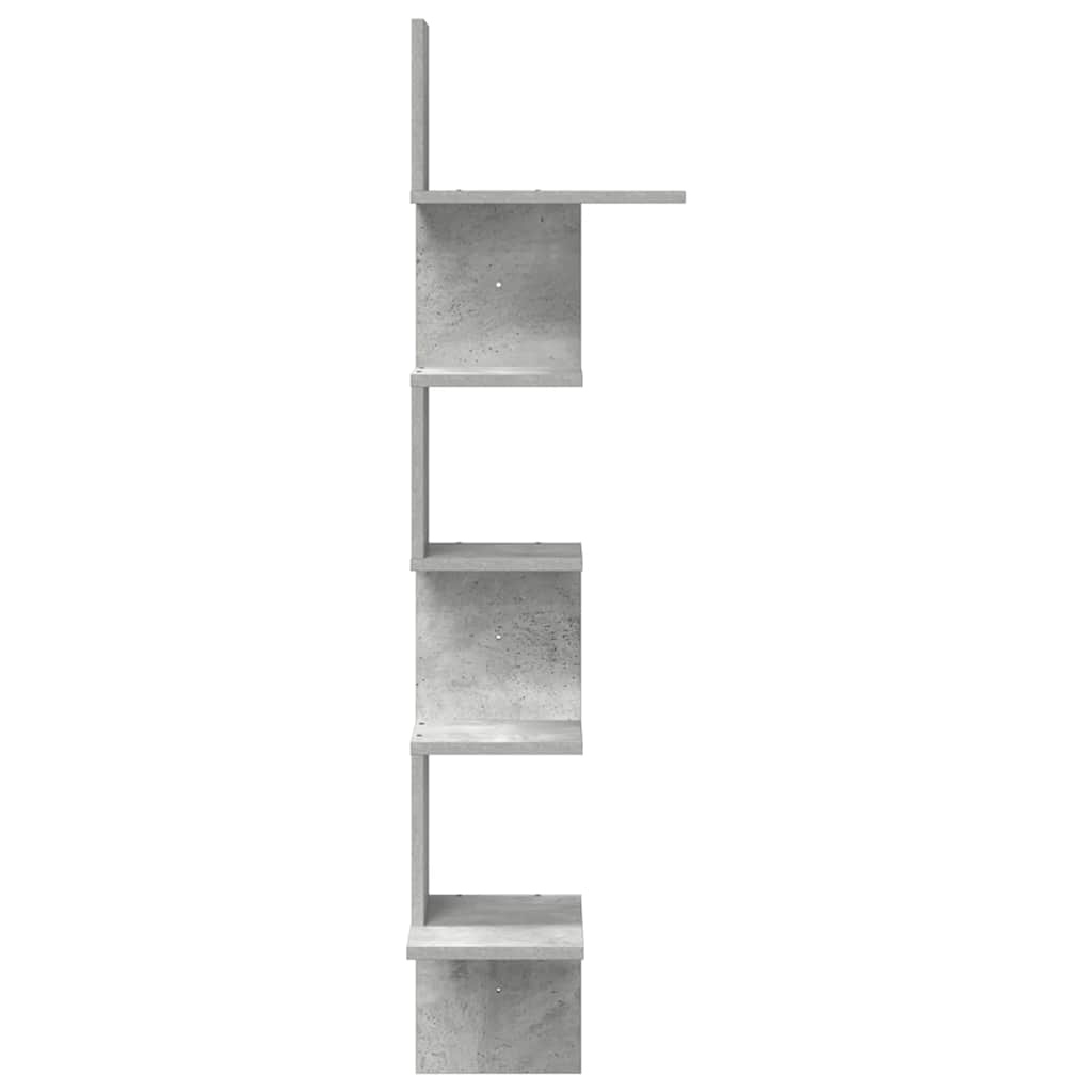 vidaXL Wand-Eckregal Betongrau 32x32x127,5 cm Holzwerkstoff