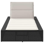 vidaXL Sonnenliege mit schwebender Auflage Schwarz Poly Rattan