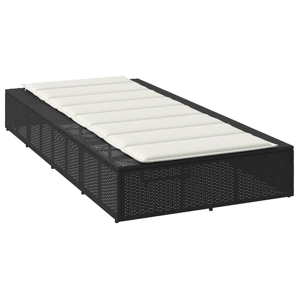 vidaXL Sonnenliege mit schwebender Auflage Schwarz Poly Rattan