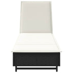 vidaXL Sonnenliege mit Rollen und Auflage Schwarz Poly Rattan