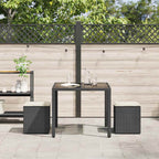 vidaXL Gartenhocker mit Kissen 2 Stk. Schwarz 40x40x43 cm Poly Rattan