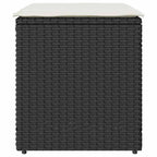 vidaXL Gartenhocker mit Kissen 2 Stk. Schwarz 40x40x43 cm Poly Rattan