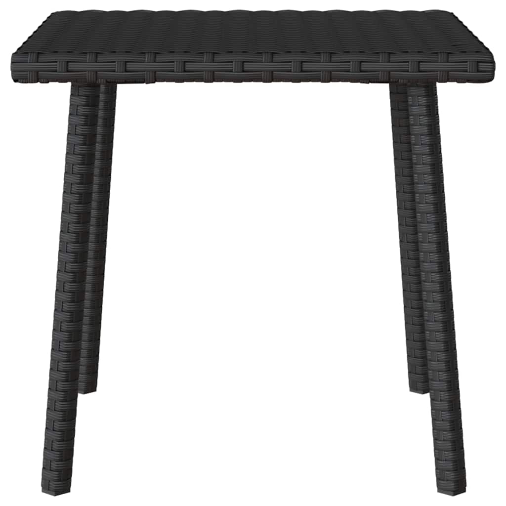 vidaXL Garten-Couchtisch Rechteckig Schwarz 40x40x37 cm Poly Rattan
