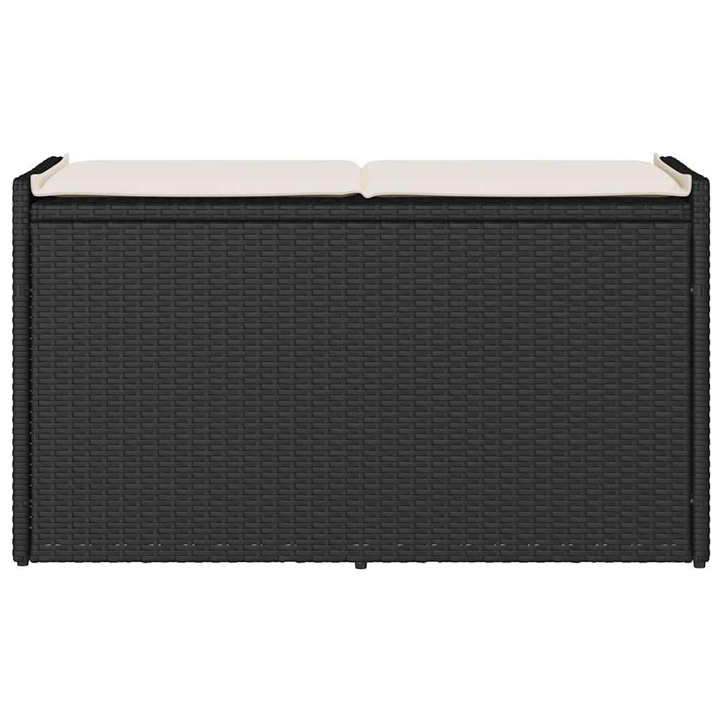vidaXL Outdoor-Sitzbank mit Stauraum und Kissen Schwarz 100 cm