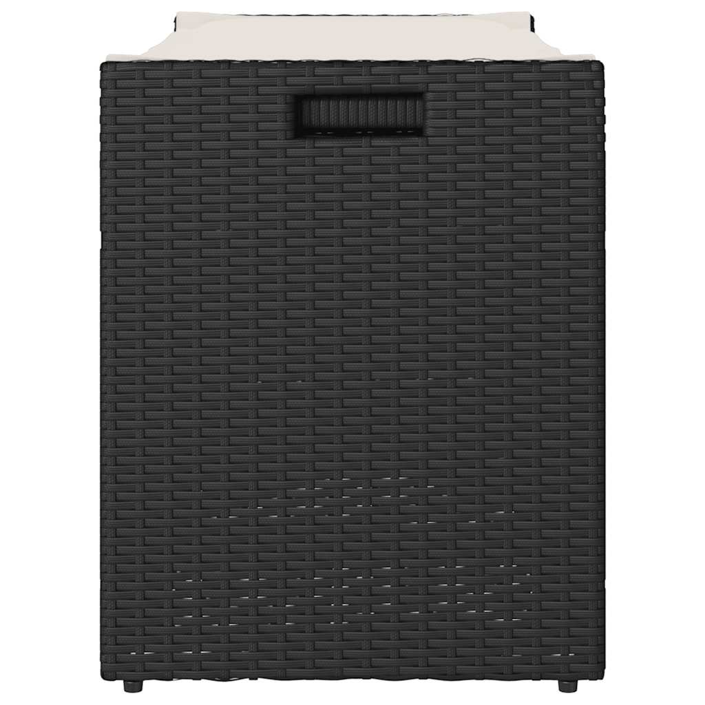 vidaXL Outdoor-Sitzbank mit Stauraum und Kissen Schwarz 100 cm