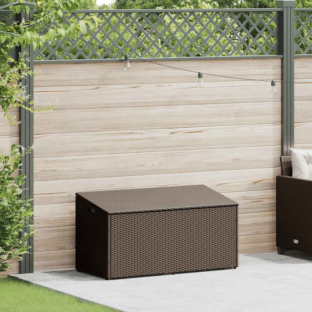 vidaXL Garten-Auflagenbox Braun 110x50x58 cm Poly Rattan