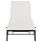 vidaXL Sonnenliege mit Auflage Schwarz Poly-Rattan