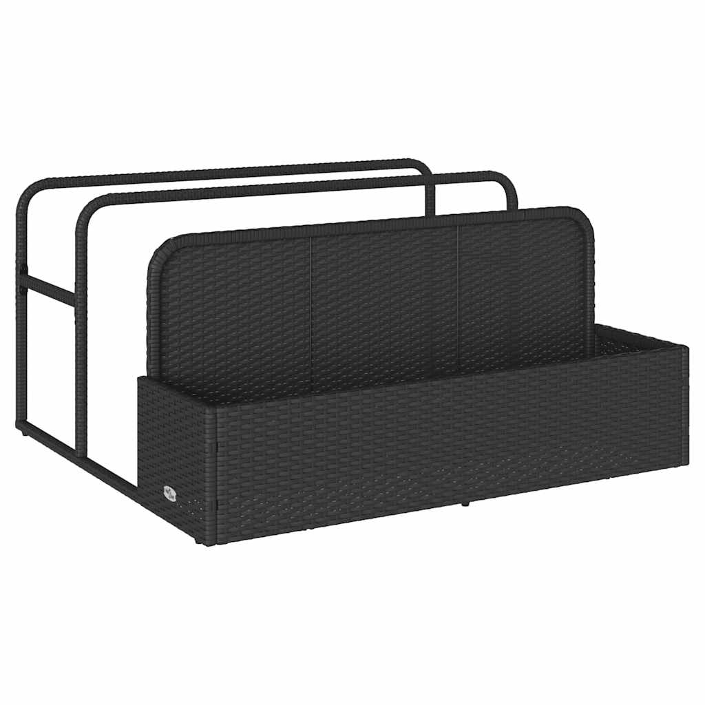 vidaXL Pool Aufbewahrungsbehälter Schwarz 110x100x57 cm Poly Rattan