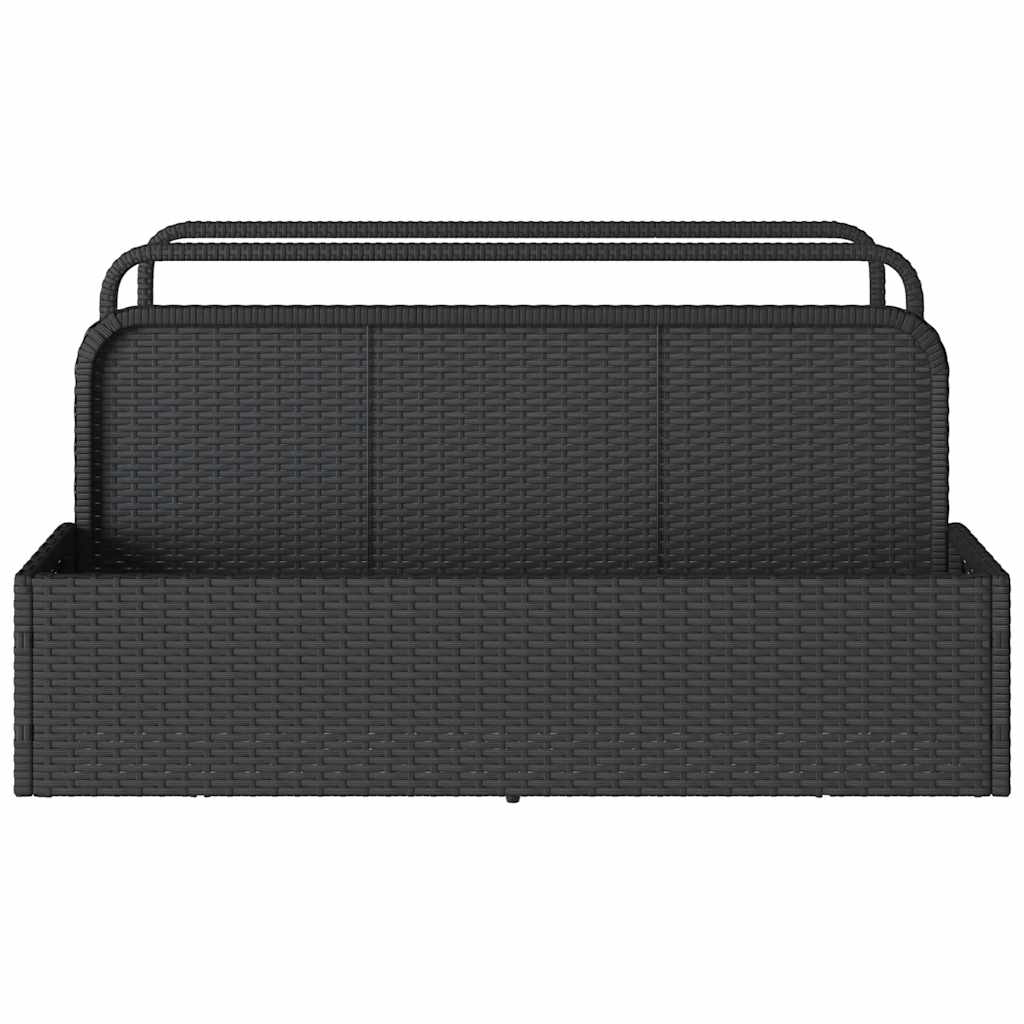 vidaXL Pool Aufbewahrungsbehälter Schwarz 110x100x57 cm Poly Rattan